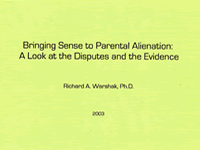 Bringing Sense to Parental Alienation Journal Article Cover.